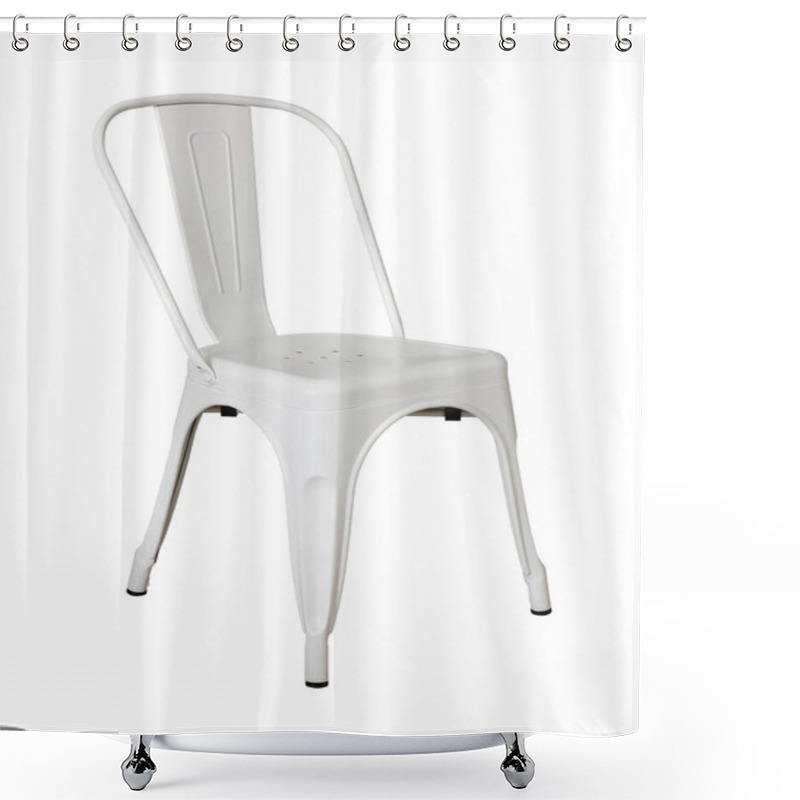 Personality  White Metal Chair Isolated On White With Clipping Path Shower Curtains