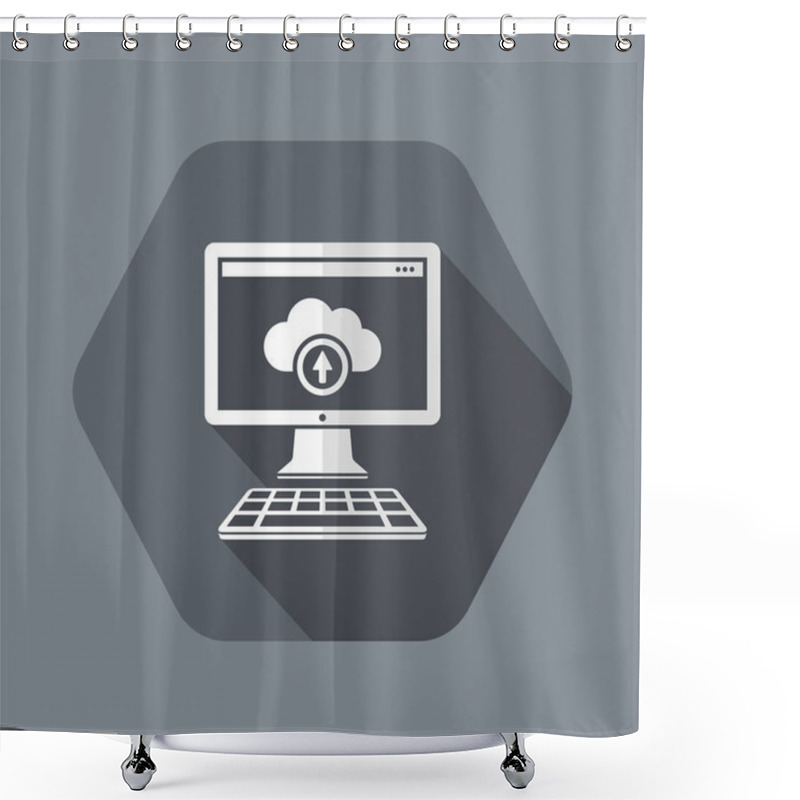 Personality  Data Cloud Flat Icon Shower Curtains