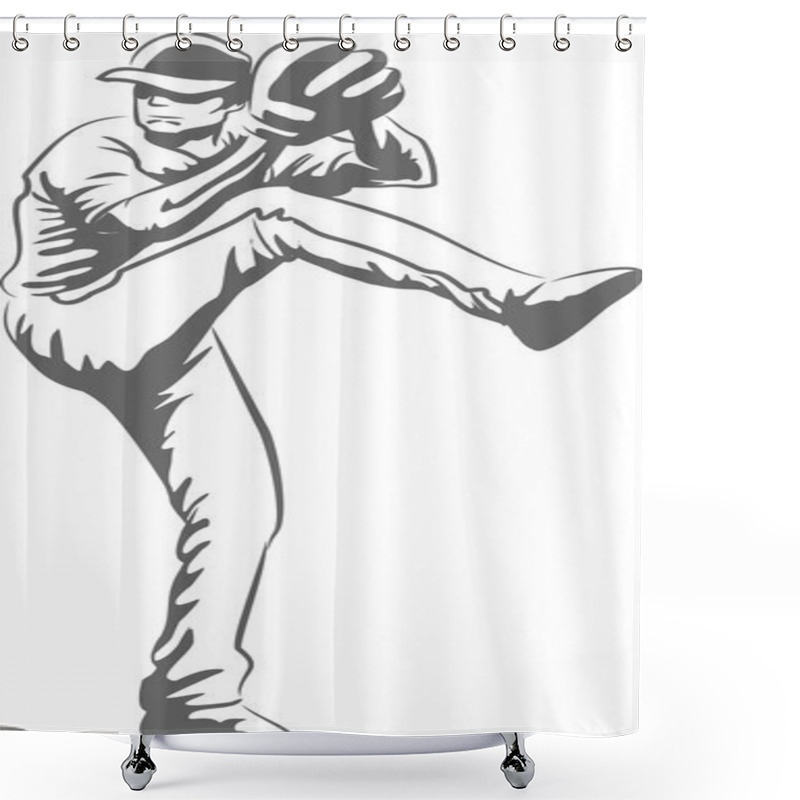 Personality  Baseball Player Shower Curtains