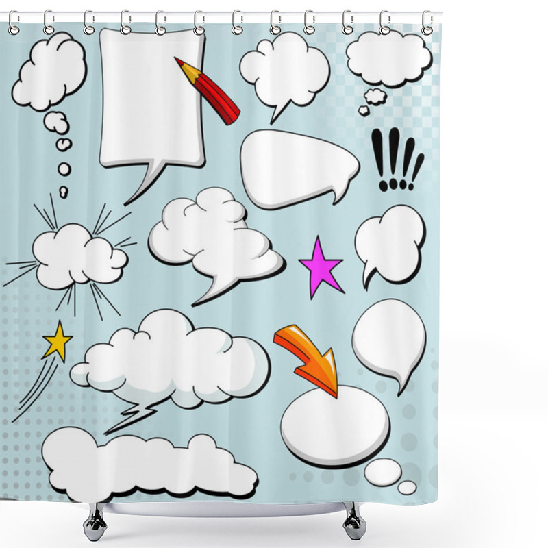 Personality  Comics Style Speech Bubbles Shower Curtains