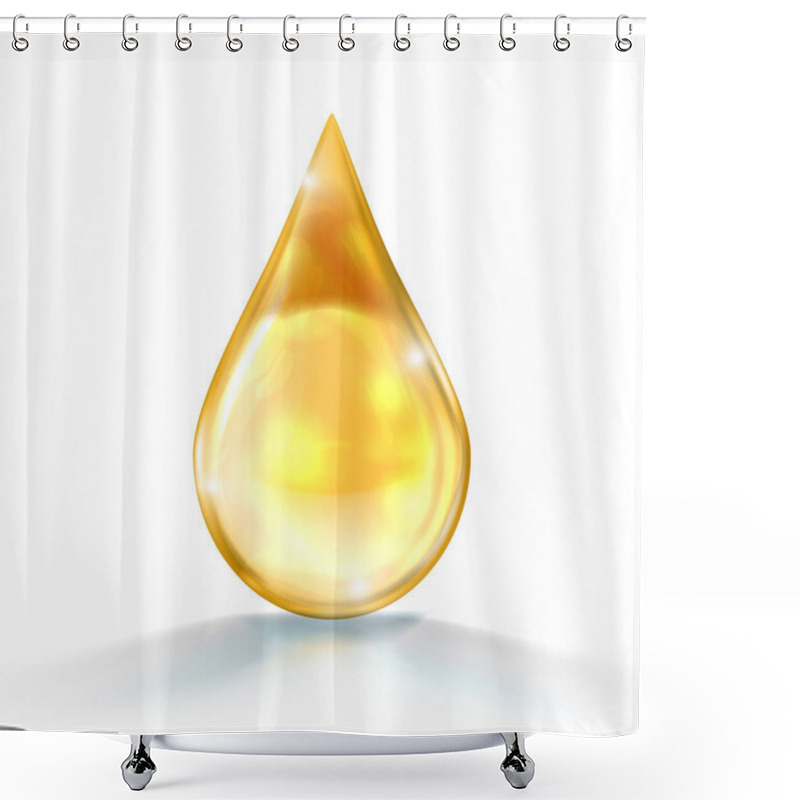 Personality  Gold Oil Or Honey Drop Isolated On White Back Shower Curtains