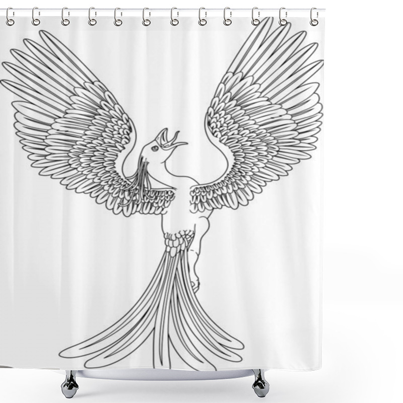 Personality  Monochrome Phoenix Shower Curtains