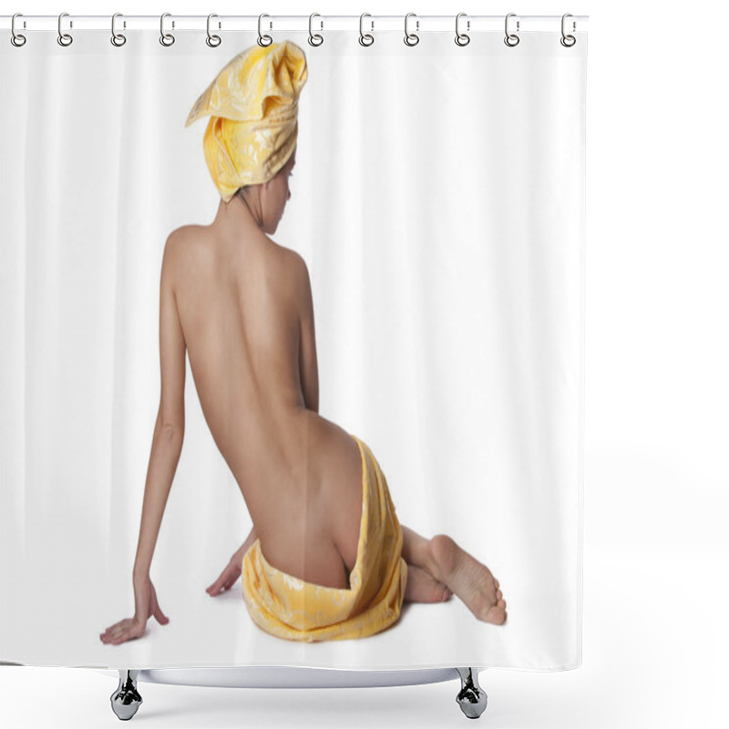 Personality  A Woman With A Bare Of The Spa Treatments Shower Curtains