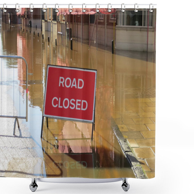 Personality  Road Closed Sign Shower Curtains