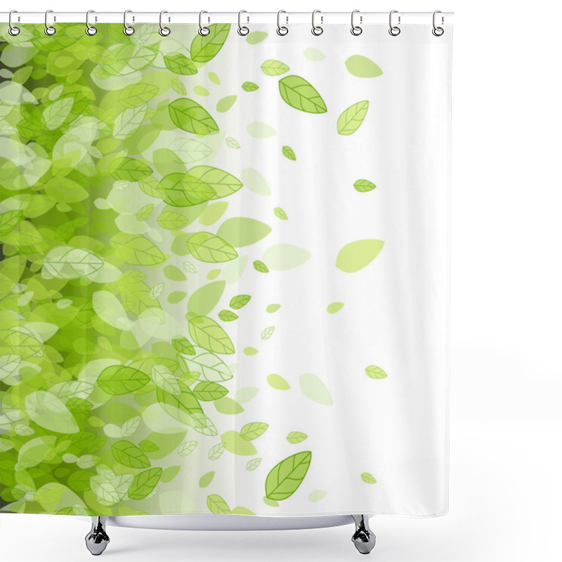 Personality  Seamless Strip Green Border Shower Curtains