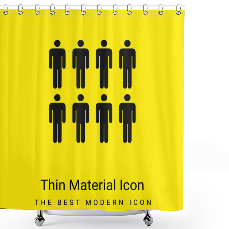 Personality  8 Persons Minimal Bright Yellow Material Icon Shower Curtains