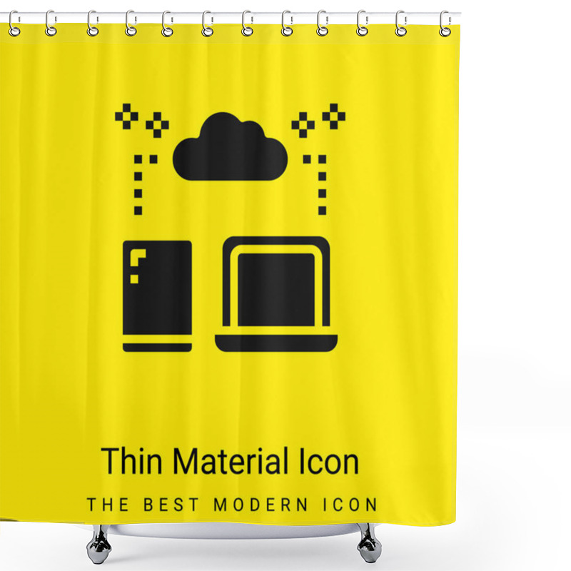 Personality  Backup Minimal Bright Yellow Material Icon Shower Curtains