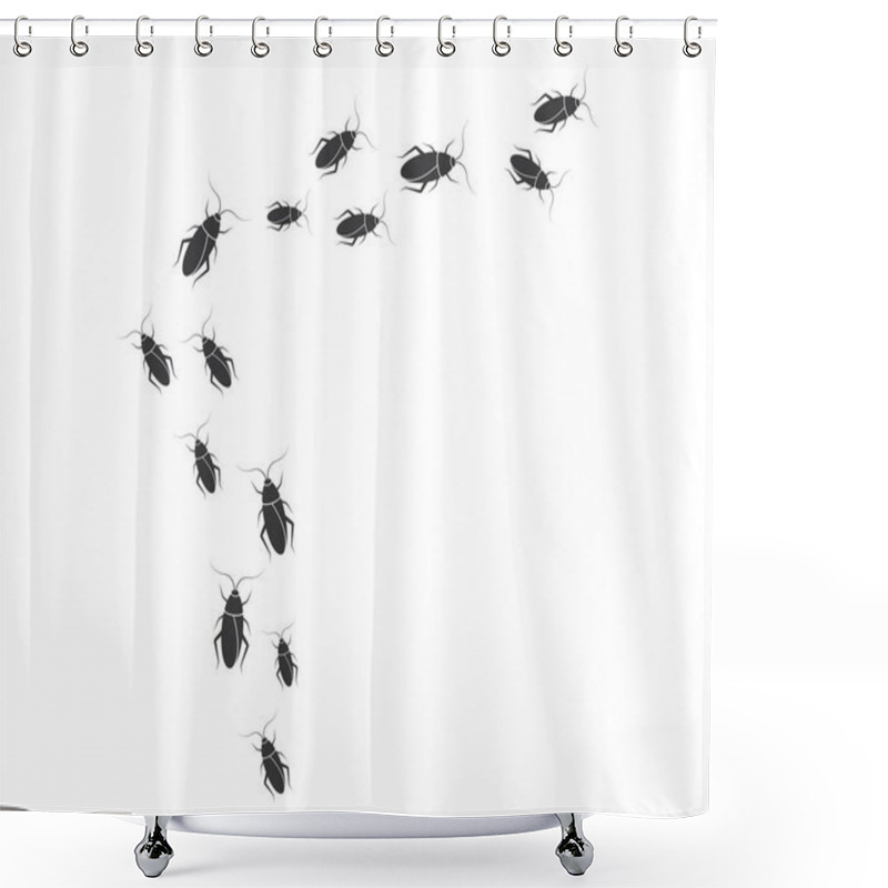 Personality  Cockroaches Vector Icon Illustration Design Shower Curtains