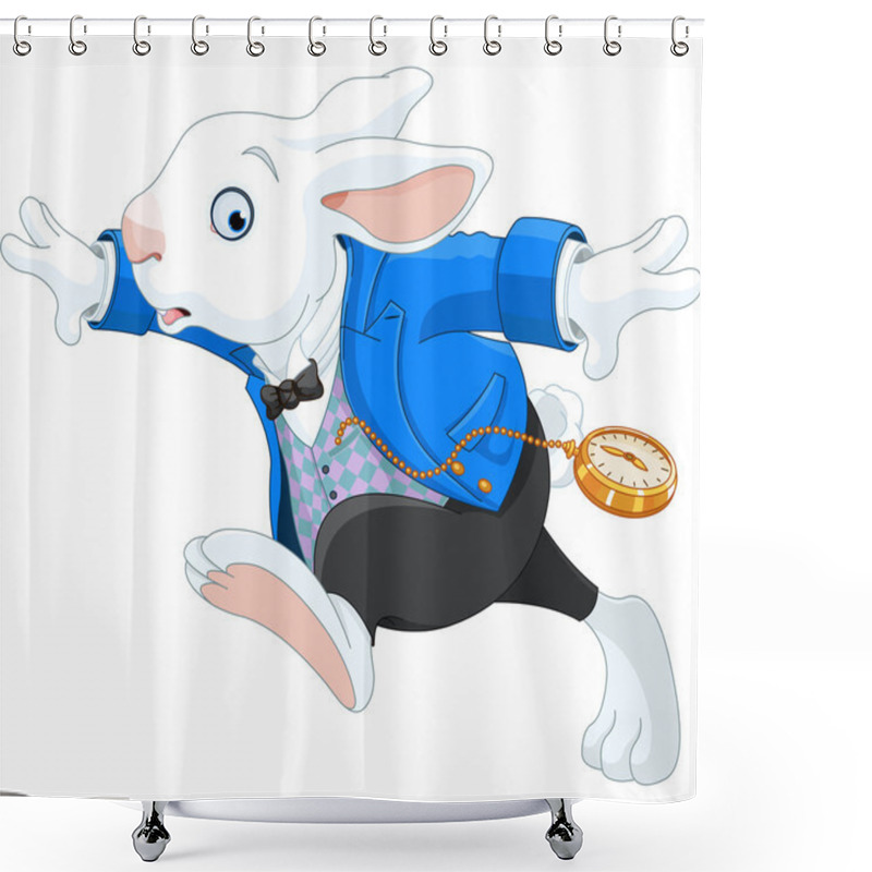 Personality  White Rabbit Shower Curtains