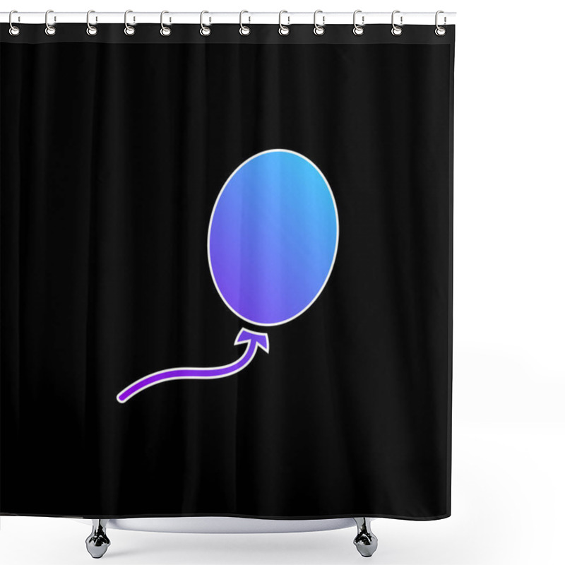 Personality  Balloon Black Oval Shape Blue Gradient Vector Icon Shower Curtains