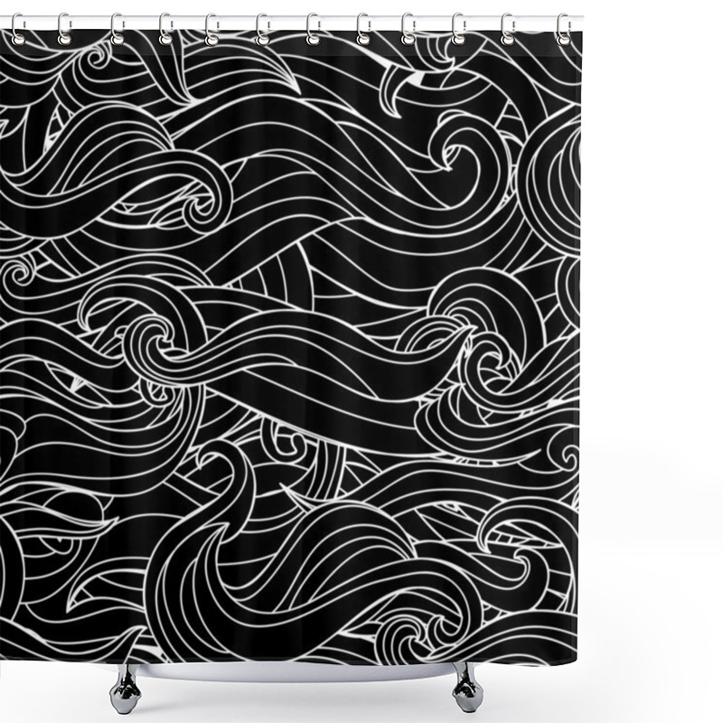 Personality  Abstract Wavy Seamless Texture Shower Curtains