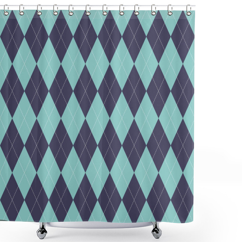 Personality  Argyle Pattern Seamless. Fabric Texture Background. Classic Argill Vector Ornament. Shower Curtains