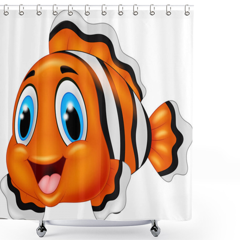 Personality  Cute Clown Fish Cartoon Posing Shower Curtains