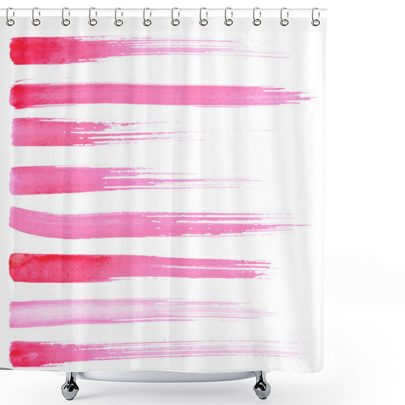 Personality  Set Of Vector Hadnpainted Brush Strokes. Shower Curtains