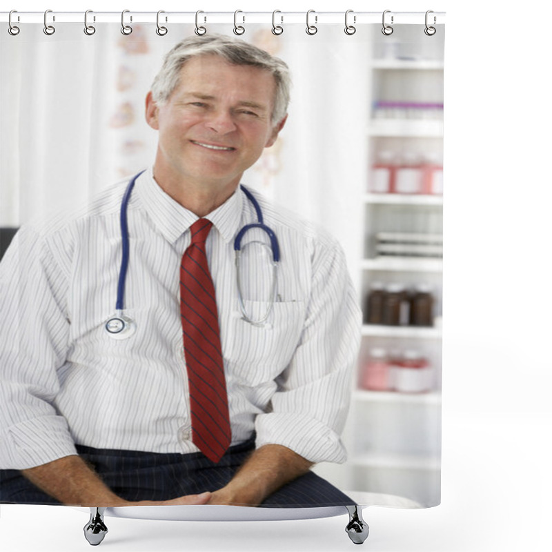 Personality  Senior Doctor In Consulting Room Shower Curtains