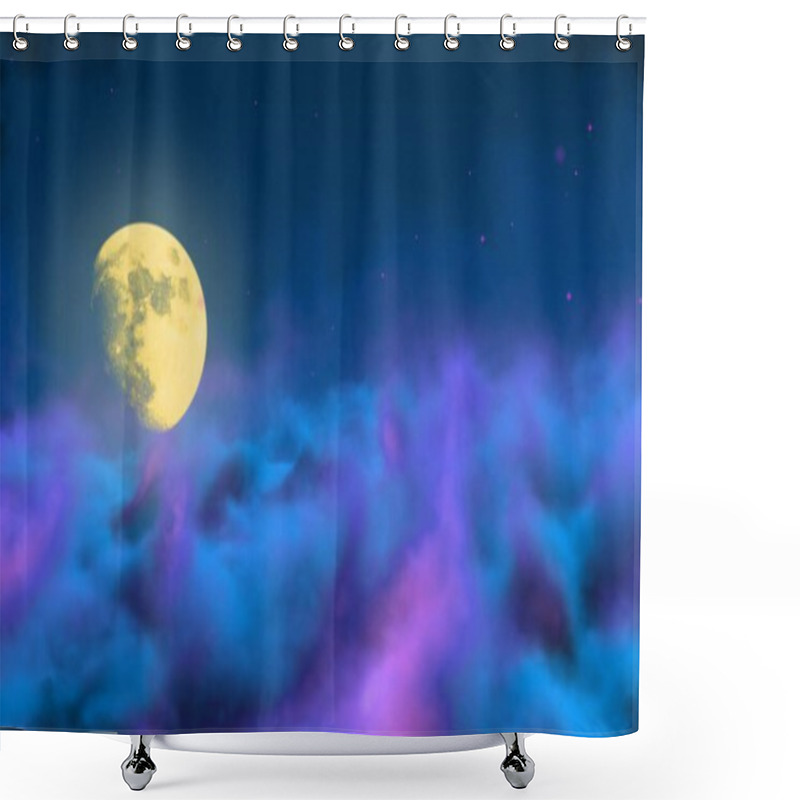 Personality  Abstract Background Design Illustration Of Cosmic Haze With Moon With Spotlights You Can Use For Any Purposes Shower Curtains