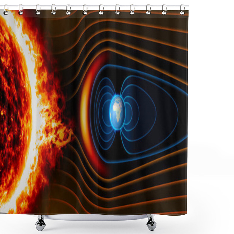 Personality  Earth's Magnetic Field, The Earth, The Solar Wind, The Flow Of Particles Shower Curtains