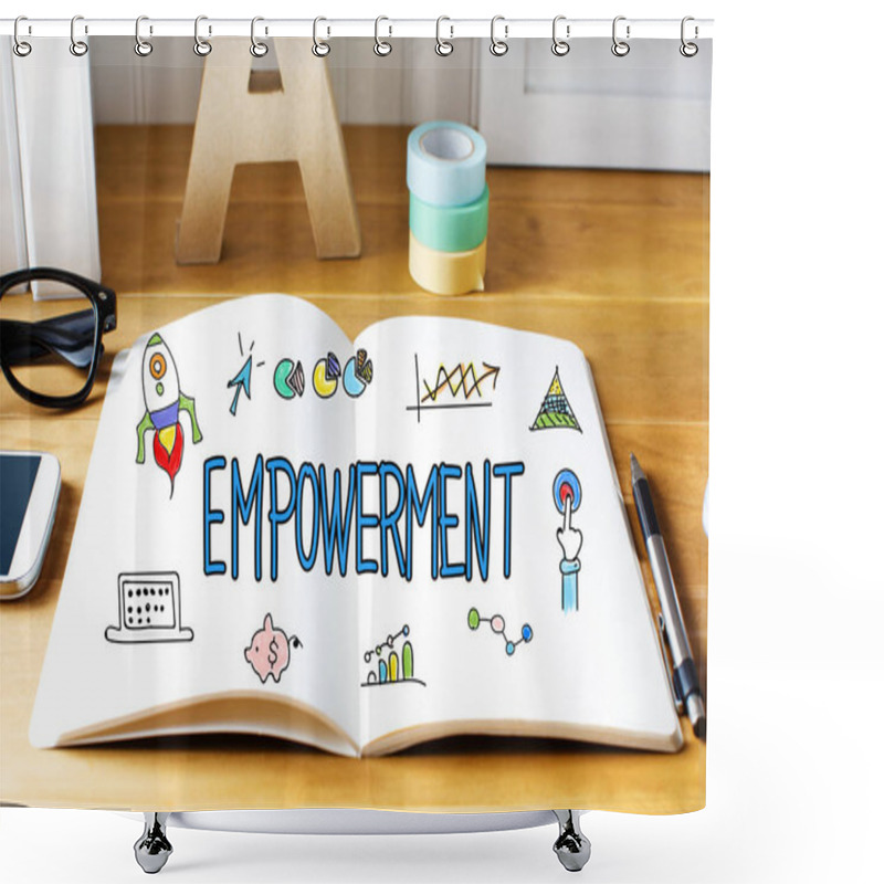 Personality  Empowerment Concept With Notebook  Shower Curtains