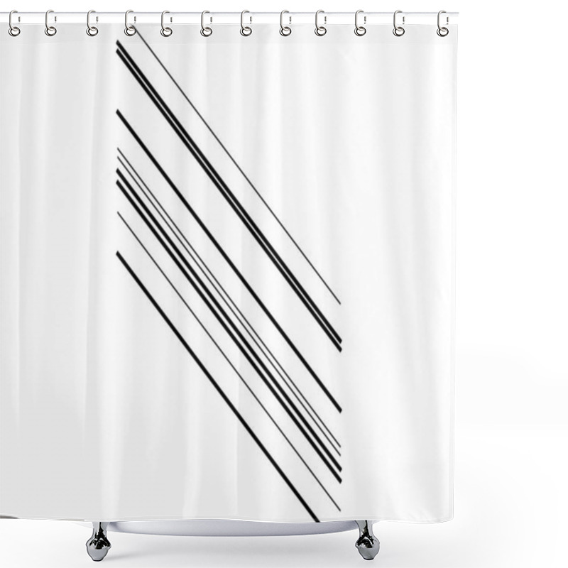 Personality  Dynamic Diagonal And Slanting Lines Element. Oblique, Skew And Tilted Stripes. Bursting, Radial Streaks, Strips. Speed, Trail And Zoom Lines Comic Effect Shower Curtains