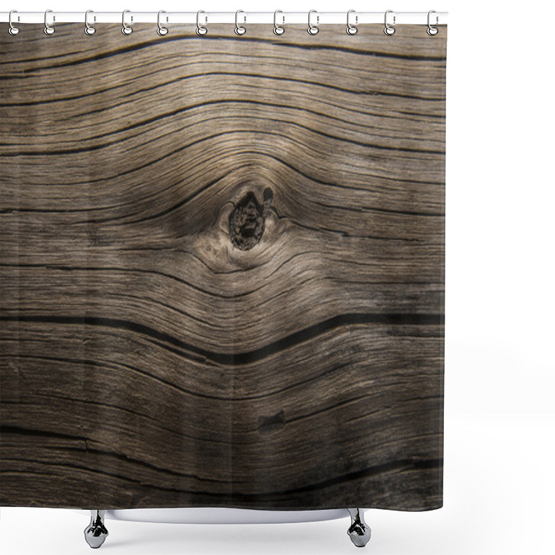 Personality  Dark Brown  Aged Wooden Texture Shower Curtains