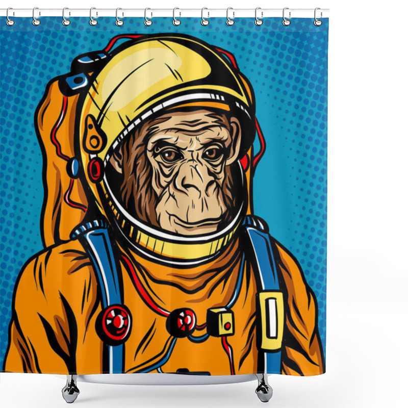 Personality  Astronaut Monkey Space Suit Pop Art Style Vector Shower Curtains