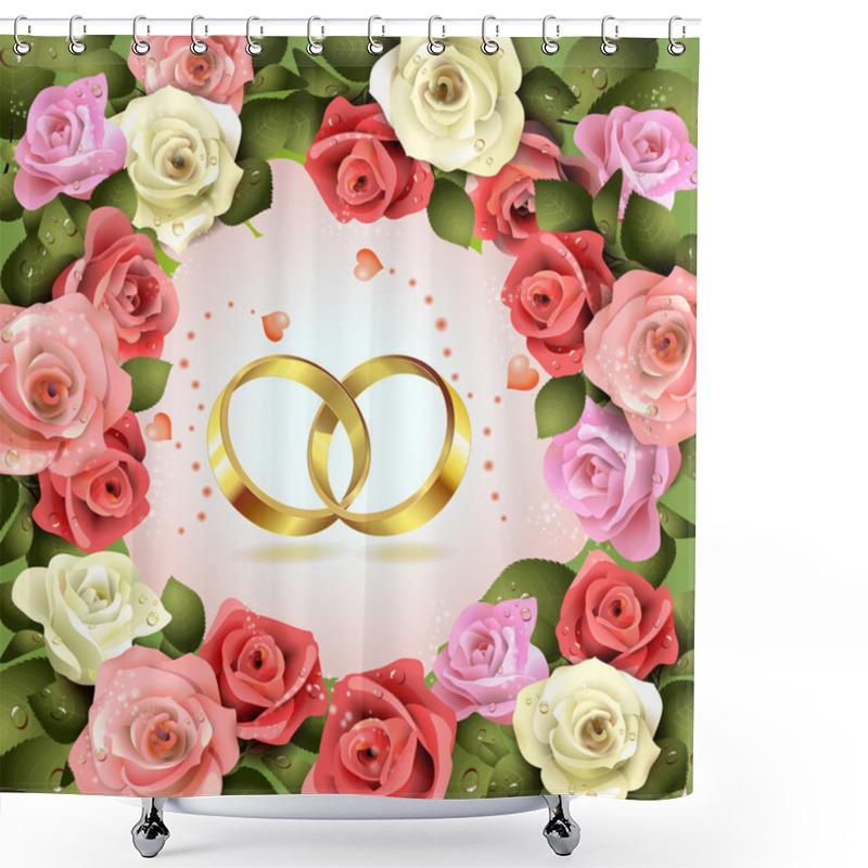 Personality  Two Wedding Rings Shower Curtains