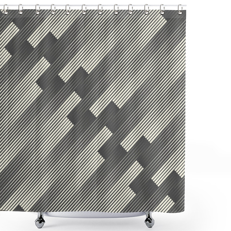 Personality  Seamless Line Wallpaper. Decorative Minimal Pattern Shower Curtains