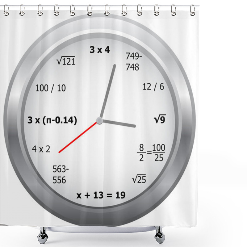 Personality  Mathematics Clock Shower Curtains