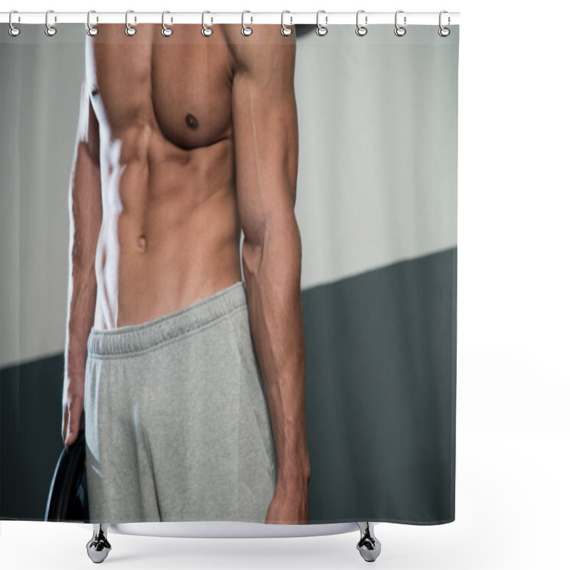 Personality  Close Up On Perfect Abs Shower Curtains