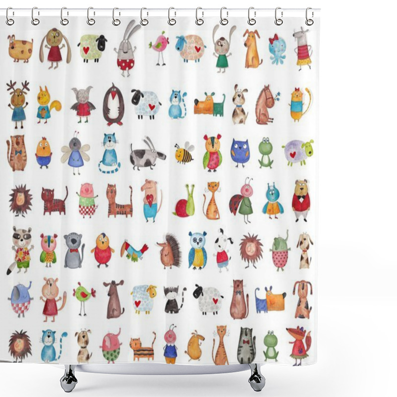 Personality  Mega Collection Of Cartoon Pets Shower Curtains