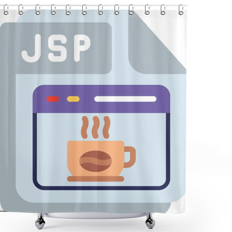 Personality  JSP Flat Vector Icon Design Shower Curtains