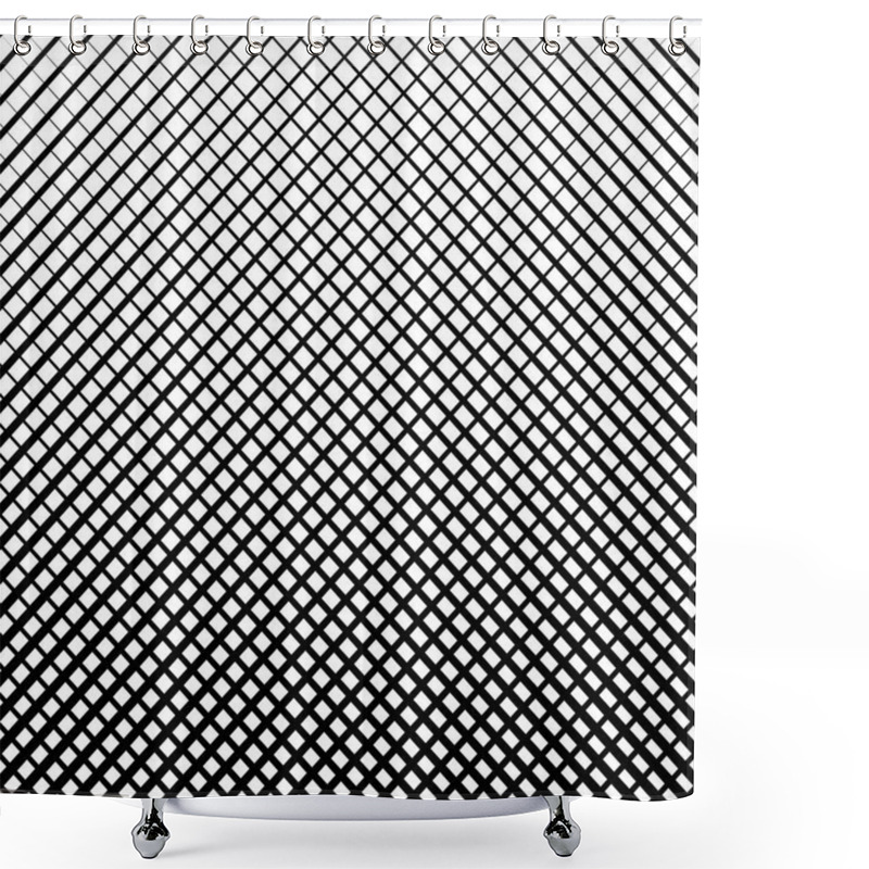 Personality  Skew, Diagonal, Oblique Lines Grid, Mesh.Cellular, Interlace Bac Shower Curtains