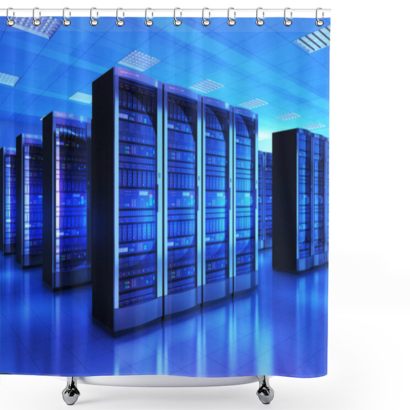 Personality  Server Room Interior In Datacenter Shower Curtains