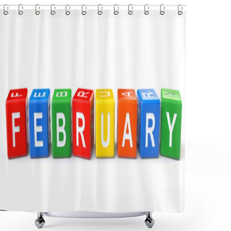 Personality  Cubes With February Sign Shower Curtains