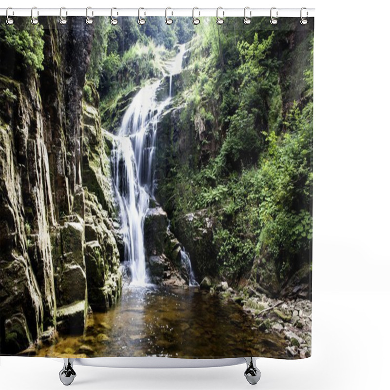 Personality  Kamienczyk Waterfall In The Mountains, Karkonosze,  Giant Mountains Shower Curtains