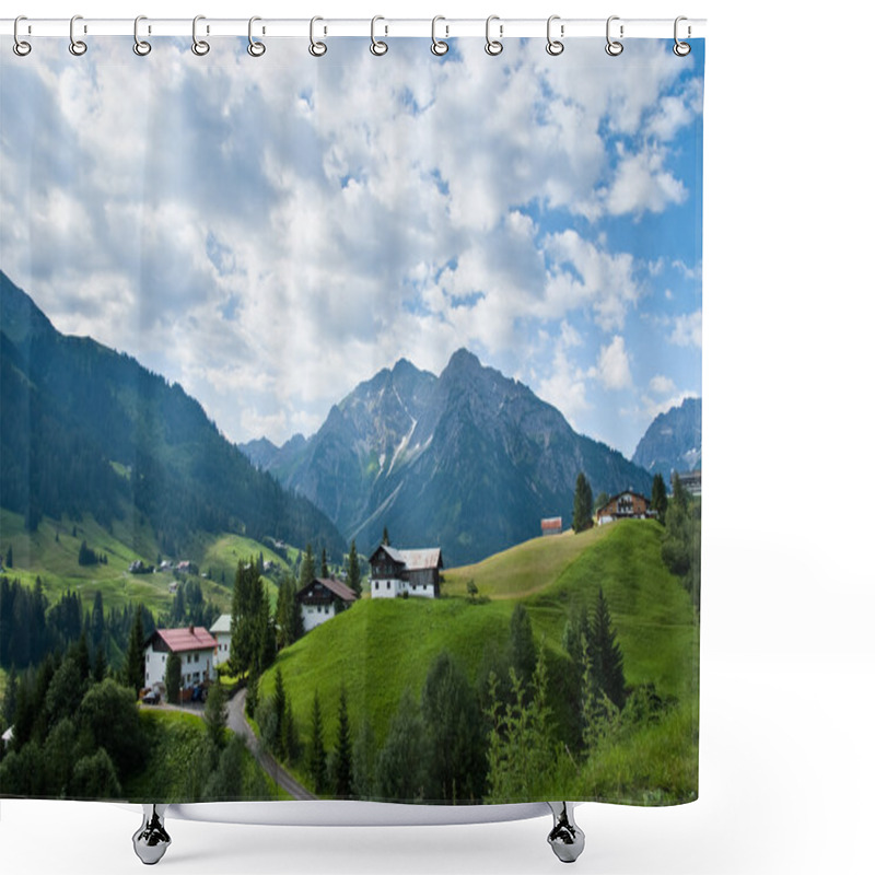 Personality  Village In The Alps Shower Curtains