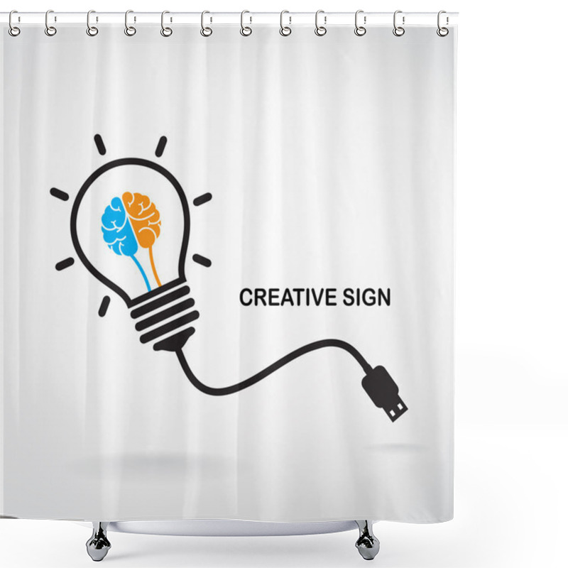 Personality  Creative Light Bulb Sign Shower Curtains