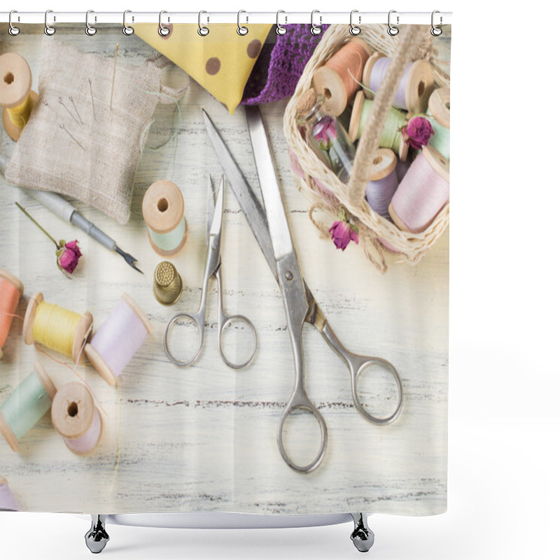 Personality  Tools For Sewing And Crafts Equipment Shower Curtains