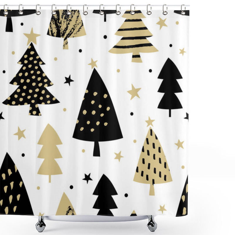 Personality  Seamless Christmas Pattern Shower Curtains