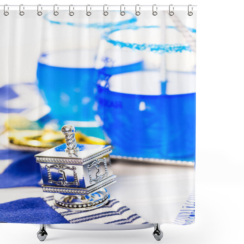 Personality  Table Set  For Hanukkah Shower Curtains