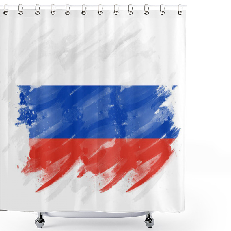 Personality  Russian Flag Designed With A Brush Stroke Effect Shower Curtains