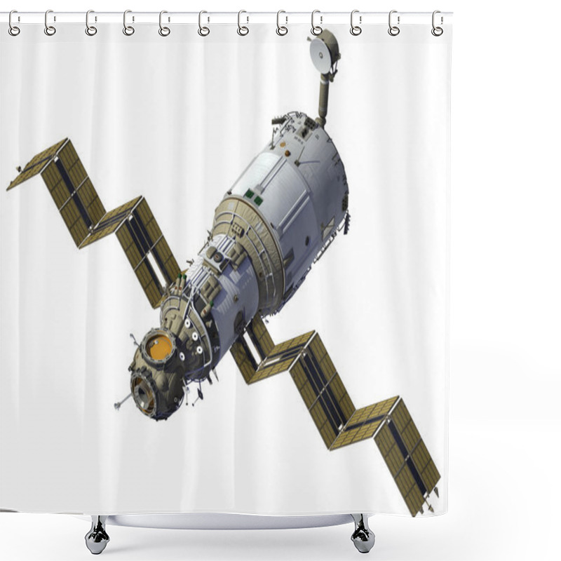 Personality  Space Station Deploys Solar Panels Shower Curtains