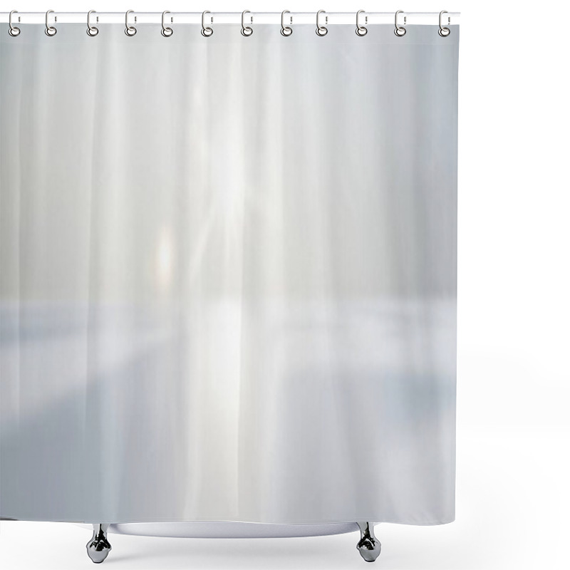 Personality  Soft Morning Light Illuminating A Serene, Minimalist Landscape. Shower Curtains