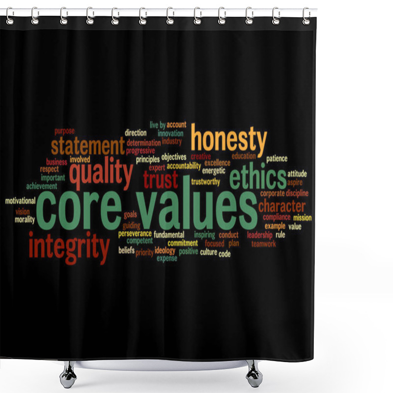 Personality  Ethics Word Cloud Shower Curtains