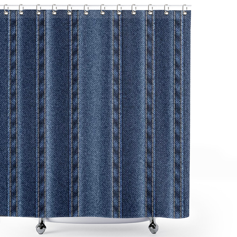 Personality  Texture Vertical Seams On Denim. Shower Curtains