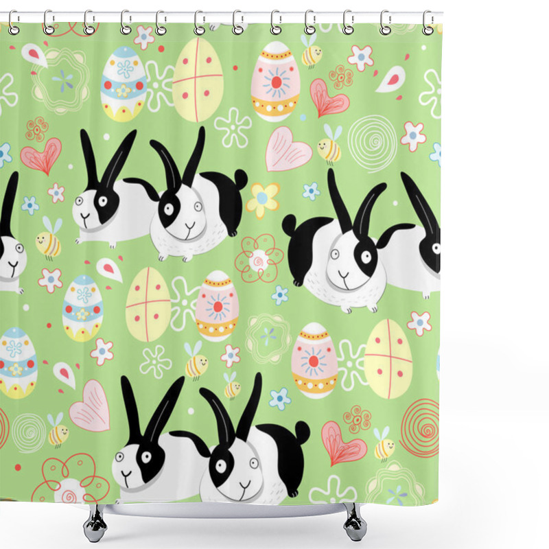 Personality  Texture Easter Bunnies Shower Curtains