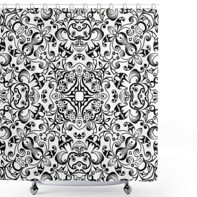 Personality  Vector Ethnic Hand Drawn Ornamental Background. Shower Curtains