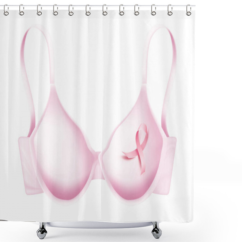 Personality  Vector Breast Cancer Awareness Poster Pink Ribbon Shower Curtains