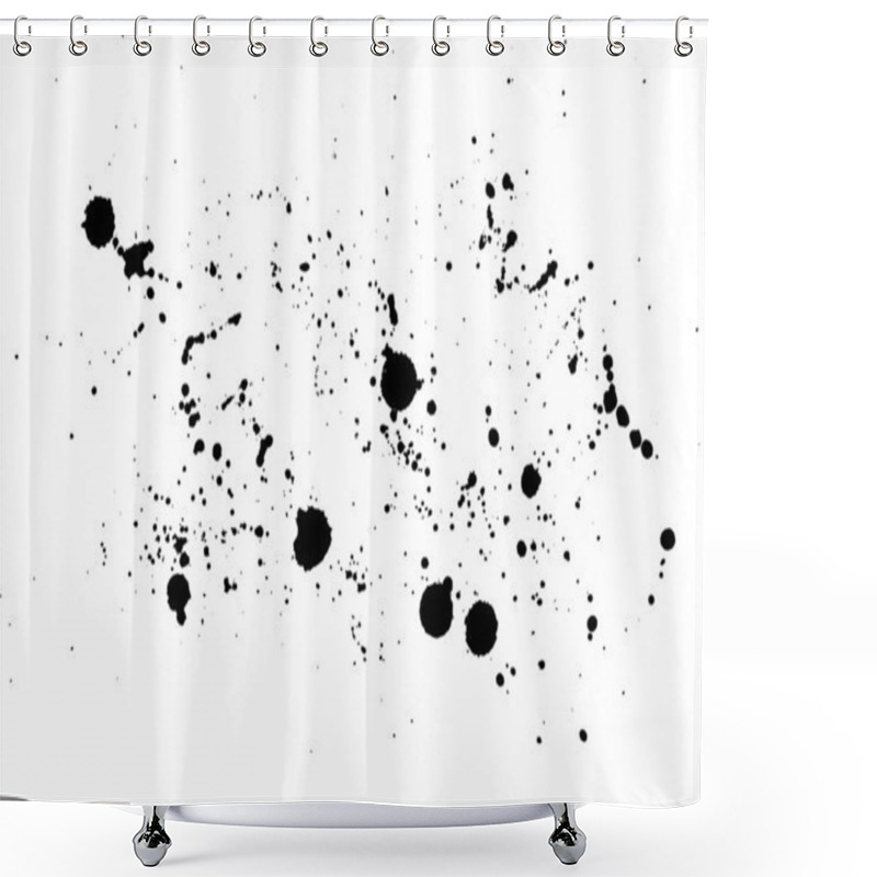 Personality  Black Vector Paint Drops Splatter Shower Curtains