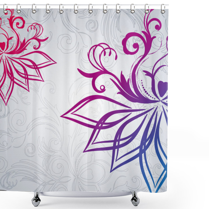 Personality  Abstract Floral Background With East Flowers. Shower Curtains